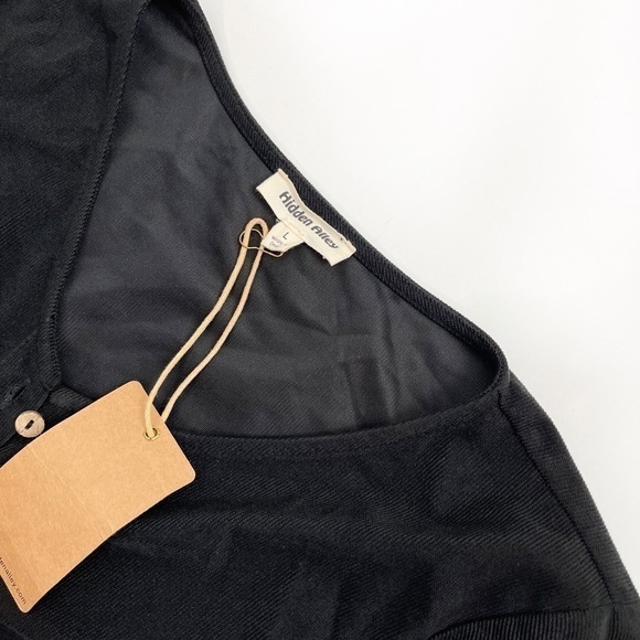 Hidden Alley Black Button Front long dress size L - Picture 7 of 9